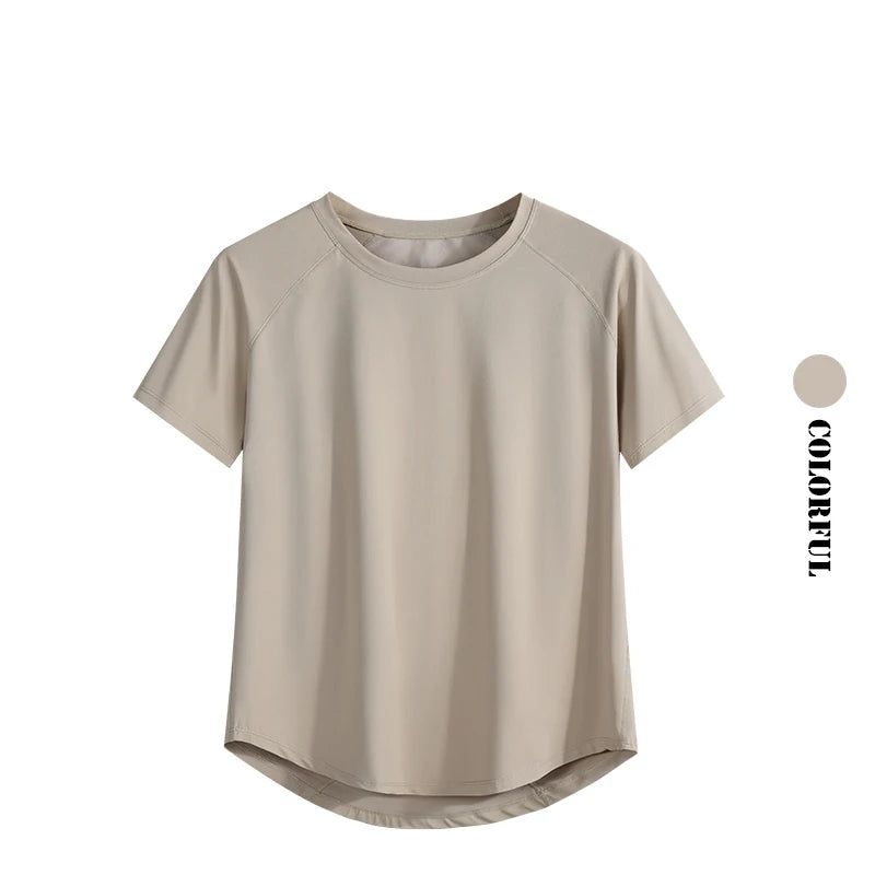 Female Short Sleeve Fitness Top and Running Shorts Sets