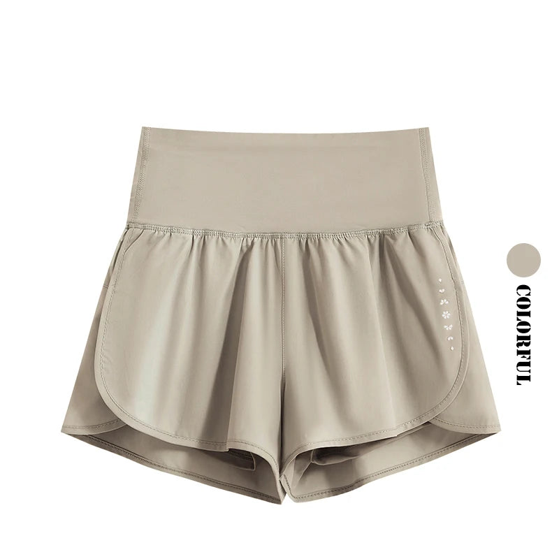 Female Short Sleeve Fitness Top and Running Shorts Sets