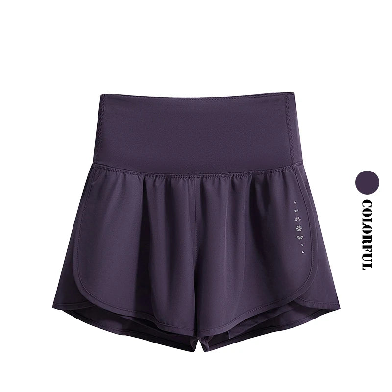 Female Short Sleeve Fitness Top and Running Shorts Sets