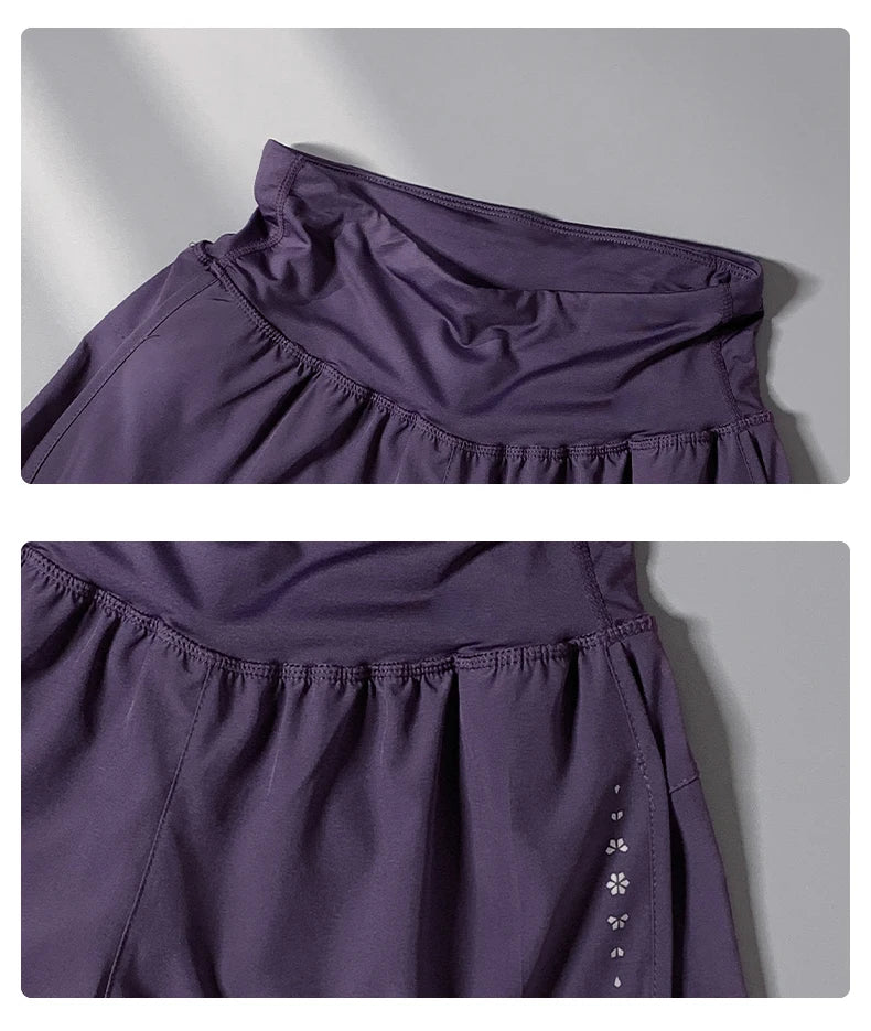 Female Short Sleeve Fitness Top and Running Shorts Sets