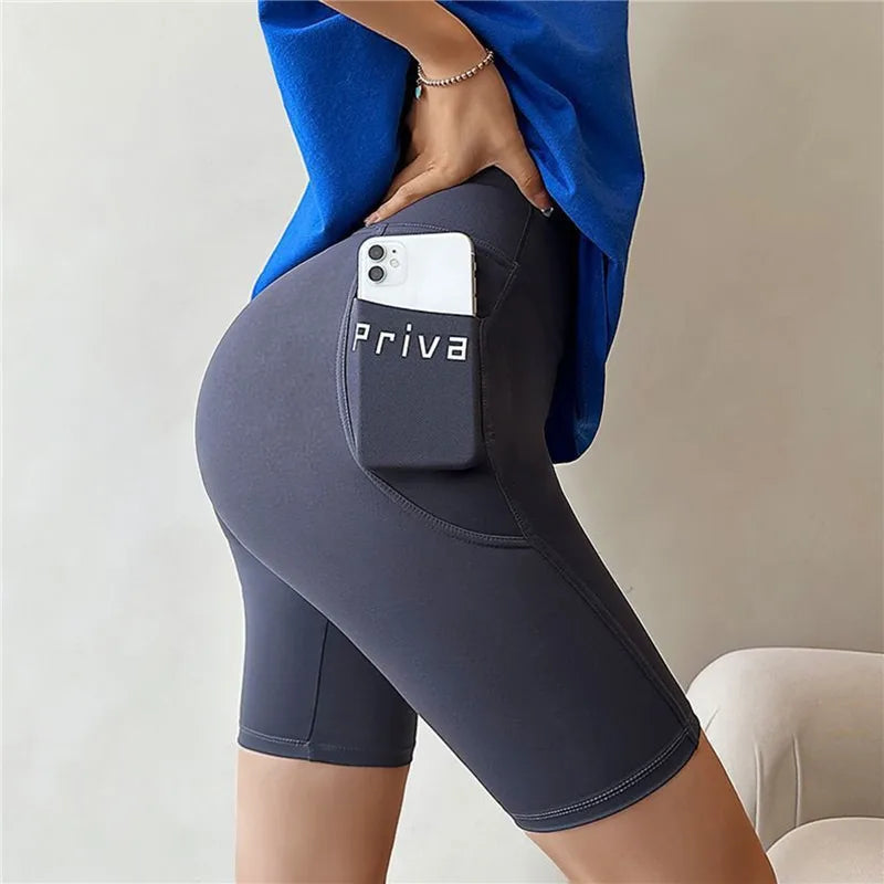 Women Yoga Sports Shorts High Waist Fitness Shorts