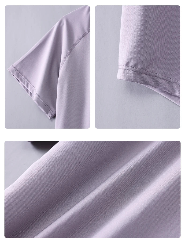 Female Short Sleeve Fitness Top and Running Shorts Sets